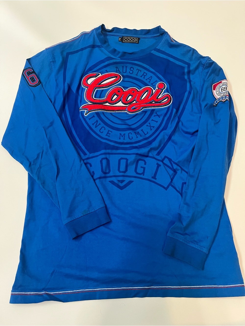 Coogi Long Sleeve Logo Tee - Royal Blue